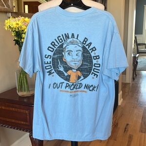 Moes Bar B Que T Shirt Baby Blue